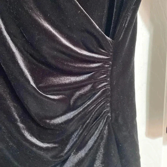 R & K evening black velvet blouse top shirt size medium - Picture 5 of 9